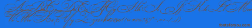 BickhamScriptTwo Font – Brown Fonts on Blue Background