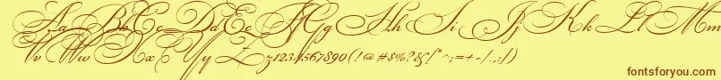 BickhamScriptTwo Font – Brown Fonts on Yellow Background