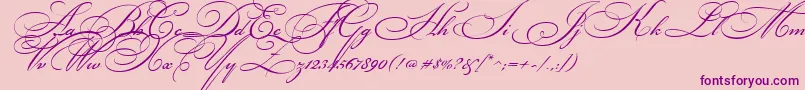 BickhamScriptTwo Font – Purple Fonts on Pink Background