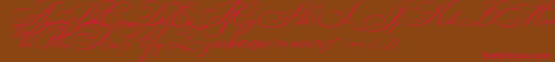 BickhamScriptTwo Font – Red Fonts on Brown Background