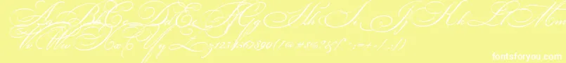 BickhamScriptTwo Font – White Fonts on Yellow Background