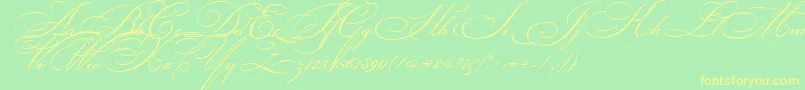 BickhamScriptTwo Font – Yellow Fonts on Green Background