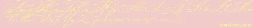 BickhamScriptTwo Font – Yellow Fonts on Pink Background