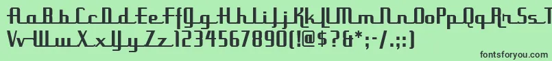 Шрифт UppenarmsnfMedium – чёрные шрифты на зелёном фоне