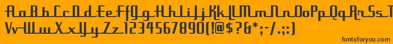Шрифт UppenarmsnfMedium – чёрные шрифты на оранжевом фоне