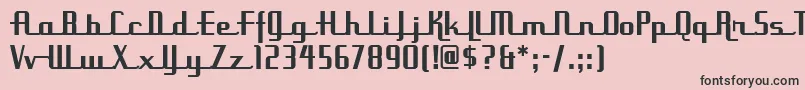 フォントUppenarmsnfMedium – ピンクの背景に黒い文字