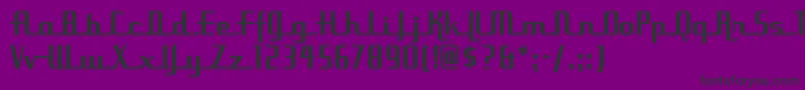 フォントUppenarmsnfMedium – 紫の背景に黒い文字