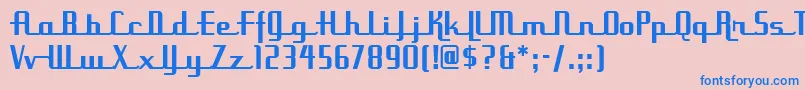 フォントUppenarmsnfMedium – ピンクの背景に青い文字