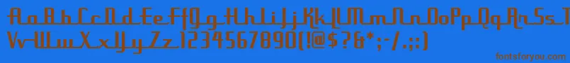 Шрифт UppenarmsnfMedium – коричневые шрифты на синем фоне