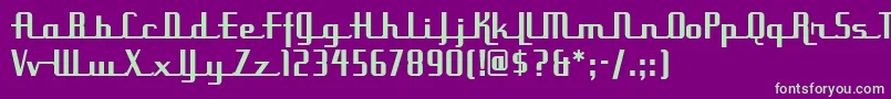 Шрифт UppenarmsnfMedium – зелёные шрифты на фиолетовом фоне