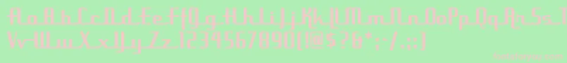 フォントUppenarmsnfMedium – 緑の背景にピンクのフォント