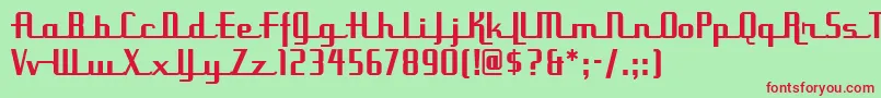 Шрифт UppenarmsnfMedium – красные шрифты на зелёном фоне