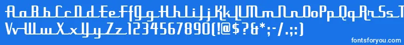 Шрифт UppenarmsnfMedium – белые шрифты на синем фоне
