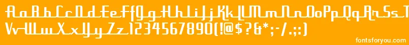 フォントUppenarmsnfMedium – オレンジの背景に白い文字