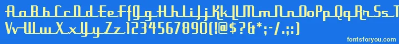 Шрифт UppenarmsnfMedium – жёлтые шрифты на синем фоне
