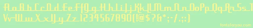 Шрифт UppenarmsnfMedium – жёлтые шрифты на зелёном фоне