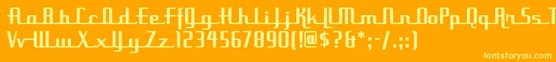 UppenarmsnfMedium-Schriftart – Gelbe Schriften auf orangefarbenem Hintergrund