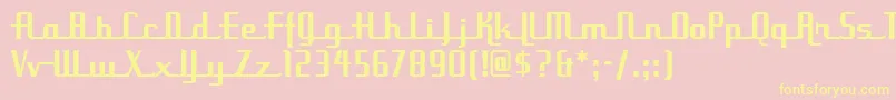 UppenarmsnfMedium-fontti – keltaiset fontit vaaleanpunaisella taustalla