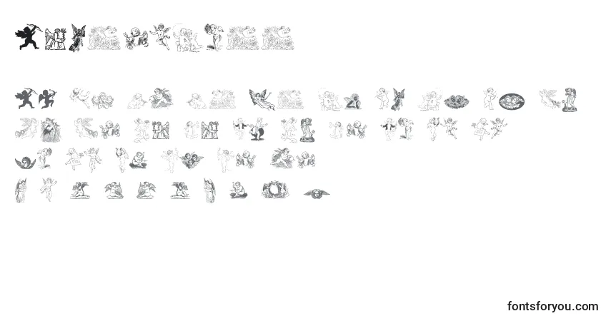 Czcionka AngelsFree – alfabet, cyfry, specjalne znaki