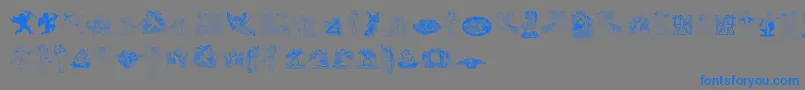 Fonte AngelsFree – fontes azuis em um fundo cinza