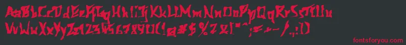 612kosheyplBold Font – Red Fonts on Black Background