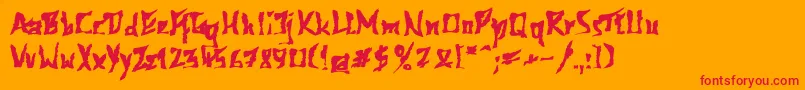 フォント612kosheyplBold – オレンジの背景に赤い文字