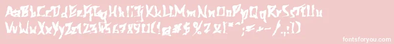 Fonte 612kosheyplBold – fontes brancas em um fundo rosa