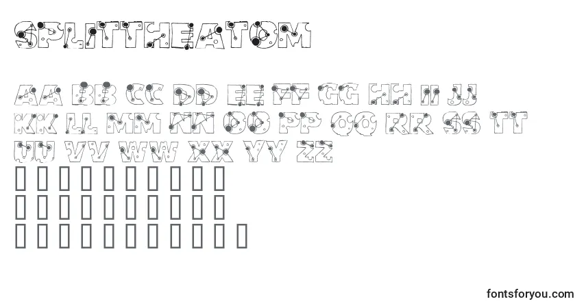 Czcionka SplitTheAtom – alfabet, cyfry, specjalne znaki