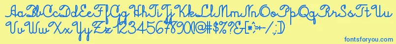 Jacobcursive Font – Blue Fonts on Yellow Background