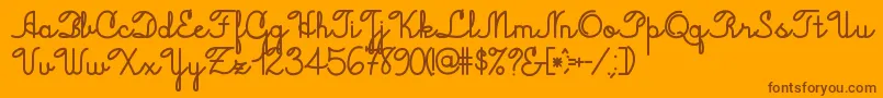 Jacobcursive Font – Brown Fonts on Orange Background