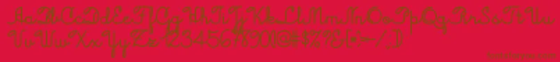 Jacobcursive Font – Brown Fonts on Red Background