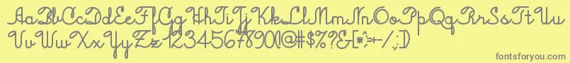 Więcej informacji o czcionce Jacobcursive Czcionka Jacobcursive – szare czcionki na żółtym tle