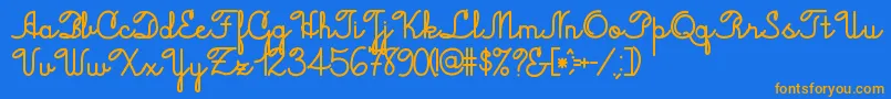 More about Jacobcursive Font Jacobcursive Font – Orange Fonts on Blue Background