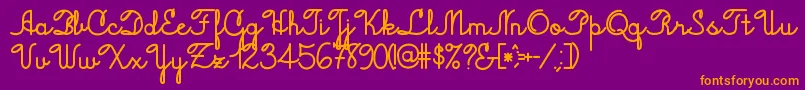 Jacobcursive Font – Orange Fonts on Purple Background