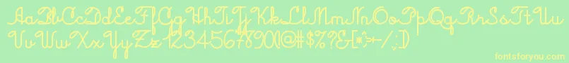 More about Jacobcursive Font Jacobcursive Font – Yellow Fonts on Green Background