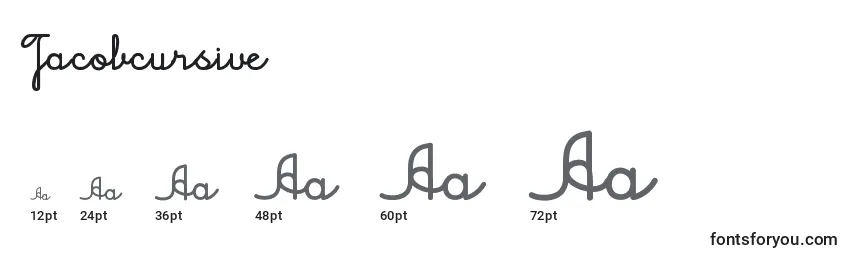 Jacobcursive Font Sizes