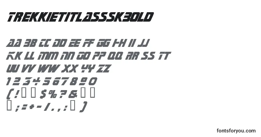 Шрифт TrekkietitlassskBold – алфавит, цифры, специальные символы