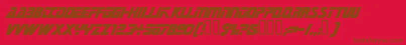 TrekkietitlassskBold Font – Brown Fonts on Red Background