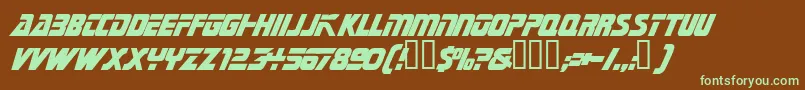 TrekkietitlassskBold Font – Green Fonts on Brown Background