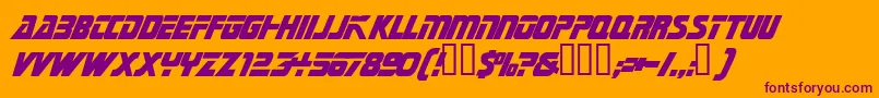 TrekkietitlassskBold Font – Purple Fonts on Orange Background