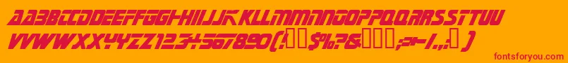 TrekkietitlassskBold Font – Red Fonts on Orange Background