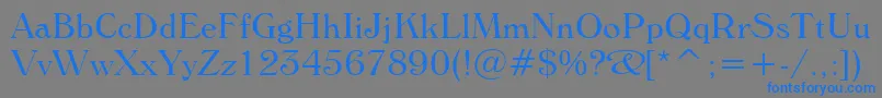 フォントWindsorLightBt – 灰色の背景に青い文字