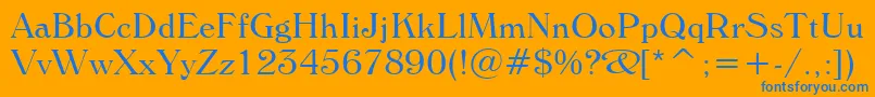 WindsorLightBt Font – Blue Fonts on Orange Background