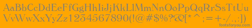 WindsorLightBt-Schriftart – Graue Schriften auf orangefarbenem Hintergrund