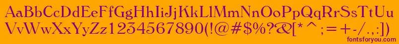 WindsorLightBt Font – Purple Fonts on Orange Background