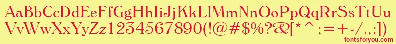 WindsorLightBt Font – Red Fonts on Yellow Background