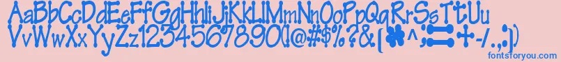 FeltRegularTtstd Font – Blue Fonts on Pink Background