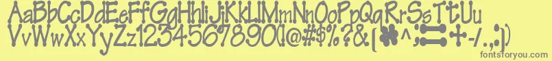 FeltRegularTtstd Font – Gray Fonts on Yellow Background