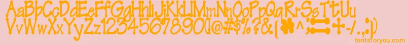 FeltRegularTtstd Font – Orange Fonts on Pink Background