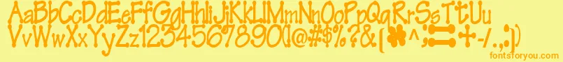 Police FeltRegularTtstd – polices orange sur fond jaune
